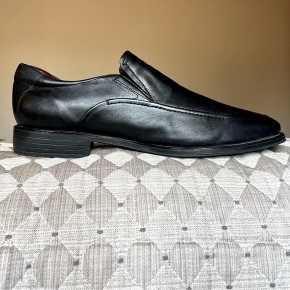 Johnston & Murphy Black Leather Square Toe Slip On Loafer Shoes Men\'s Size‎ 12 main image 8